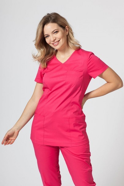 Dámska lekárska blúzka Sunrise Uniforms Fit (elastická), malinová-1