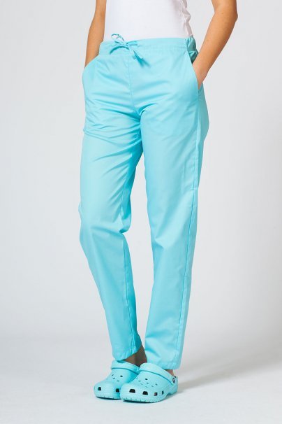 Dámske lekárske nohavice Sunrise Uniforms Basic Regular aqua-1