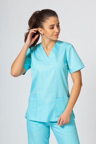 Lekárska dámska blúzka Sunrise Uniforms Basic Light aqua-1