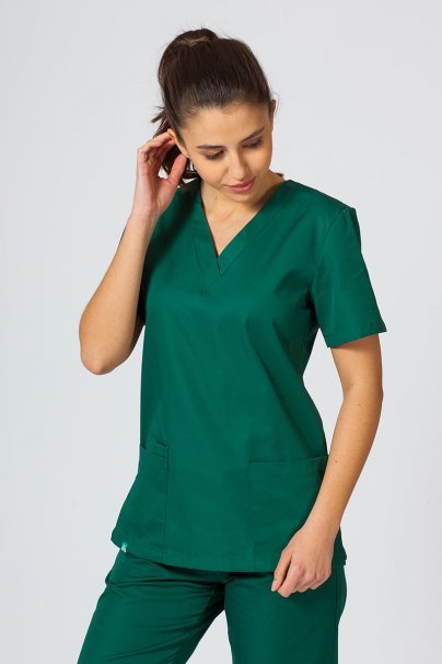 Lekárska dámska blúzka Sunrise Uniforms Basic Light tmavo zelená-1