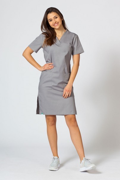 Lekárske jednoduché šaty Sunrise Uniforms šedé-1