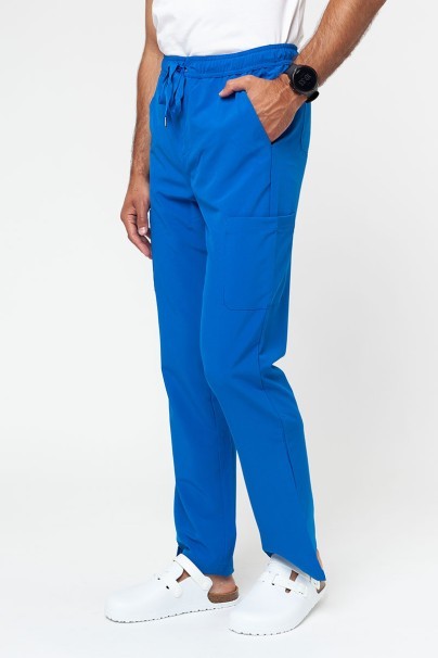 Pánske lekárske nohavice Adar Slim Leg Cargo kráľovsky modré-1