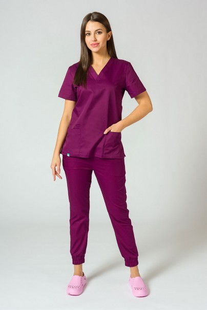 Lekárska súprava Sunrise Uniforms Basic Jogger baklažánová (s nohavicami Easy)-1