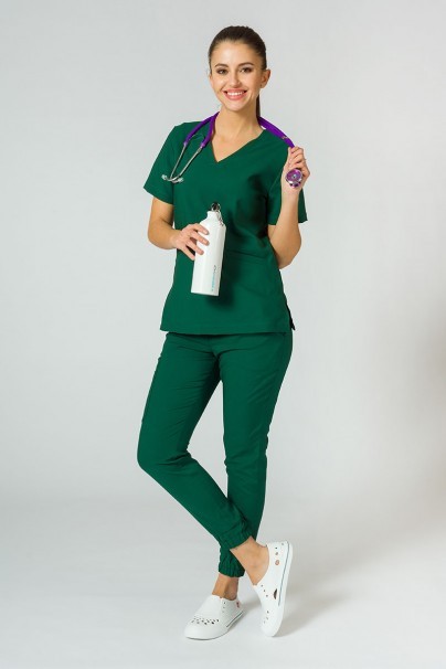 Zdravotnická súprava Sunrise Uniforms Premium (blúzka Joy, nohavice Chill) tmavo zelená-1