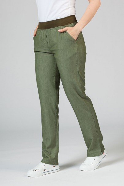 Dámske nohavice Adar Uniforms Leg Yoga olivkové-1