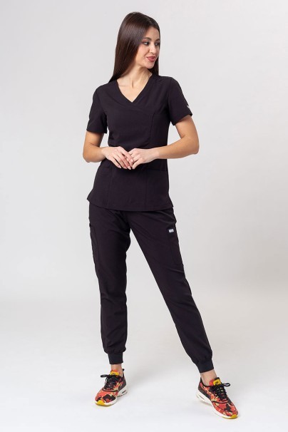 Lekárska dámska súprava Maevn Momentum (blúzka Asymetric, nohavice jogger) čierna-1