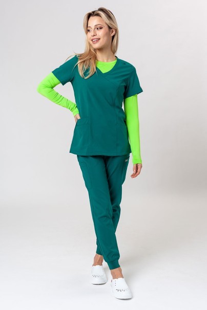 Lekárska dámska súprava Maevn Momentum (blúzka Asymetric, nohavice jogger) zelená-1