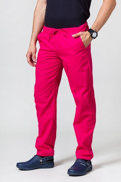Pánske lekárske nohavice Sunrise Uniforms Basic Regular malinové-1