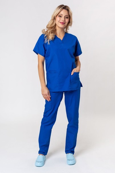 Lekárska dámska súprava Cherokee Originals (blúzka s výstrihom do V, nohavice N.Rise) kráľovská modrá-1