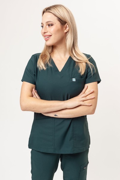 Dámska lekárska blúza Uniforms World 109PSX Shelly tmavo zelená-1