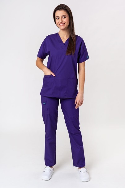 Lekárska dámska súprava Cherokee Originals (blúzka V-neck, nohavice N.Rise) fialová-1