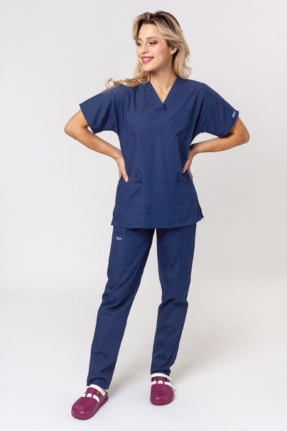 Lekárska dámska súprava Cherokee Originals (blúzka s výstrihom do V, nohavice N.Rise) námornícka modrá-1