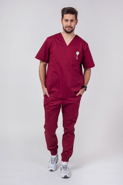 Pánska lekárska súprava Sunrise Uniforms Active (blúzka Flex, nohavice Flow) čerešňová červená-1