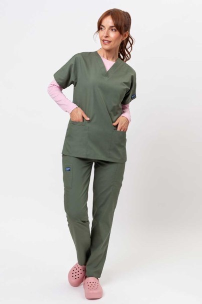 Lekárska dámska súprava Cherokee Originals (blúzka V-neck, nohavice N.Rise) olivková-1