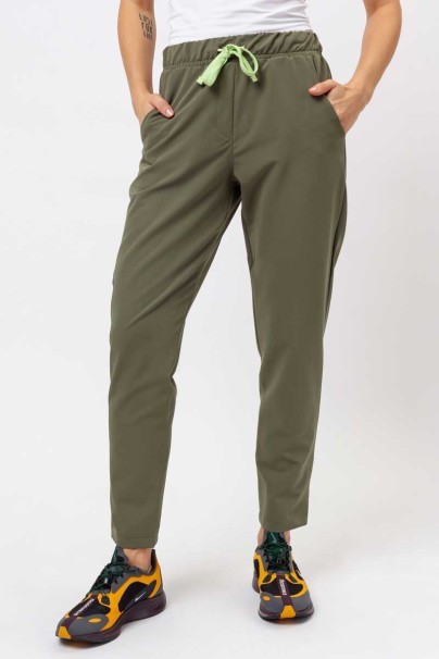 Dámske lekárske nohavice Sunrise Uniforms Premium Pride olivkové-1