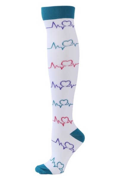 Kompresné ponožky Uniforms World Care white EKG-1