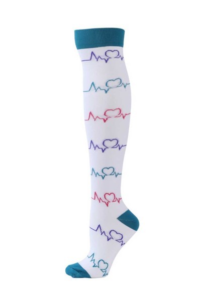 Kompresné ponožky Uniforms World Care white EKG-1