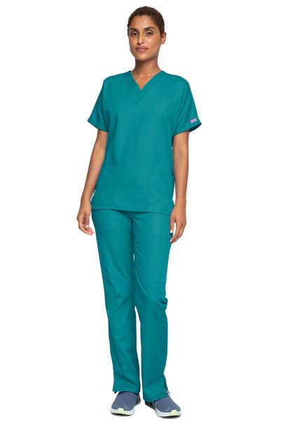 Lekárska dámska súprava Cherokee Originals (blúzka V-neck, nohavice N.Rise) morsky modrá-1